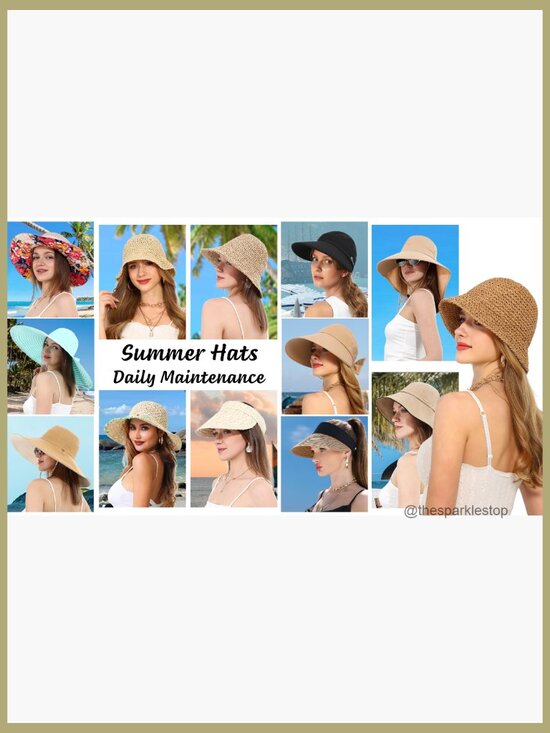 Handmade Crochet Straw Bucket Hat UPF 50+ Foldable Travel Sun Hat main image 2